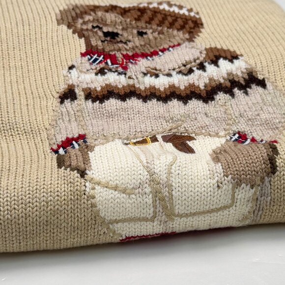 Polo Ralph Lauren Sweater Bear Oatmeal Color Rolled Collar Sweater - Picture 5 of 9